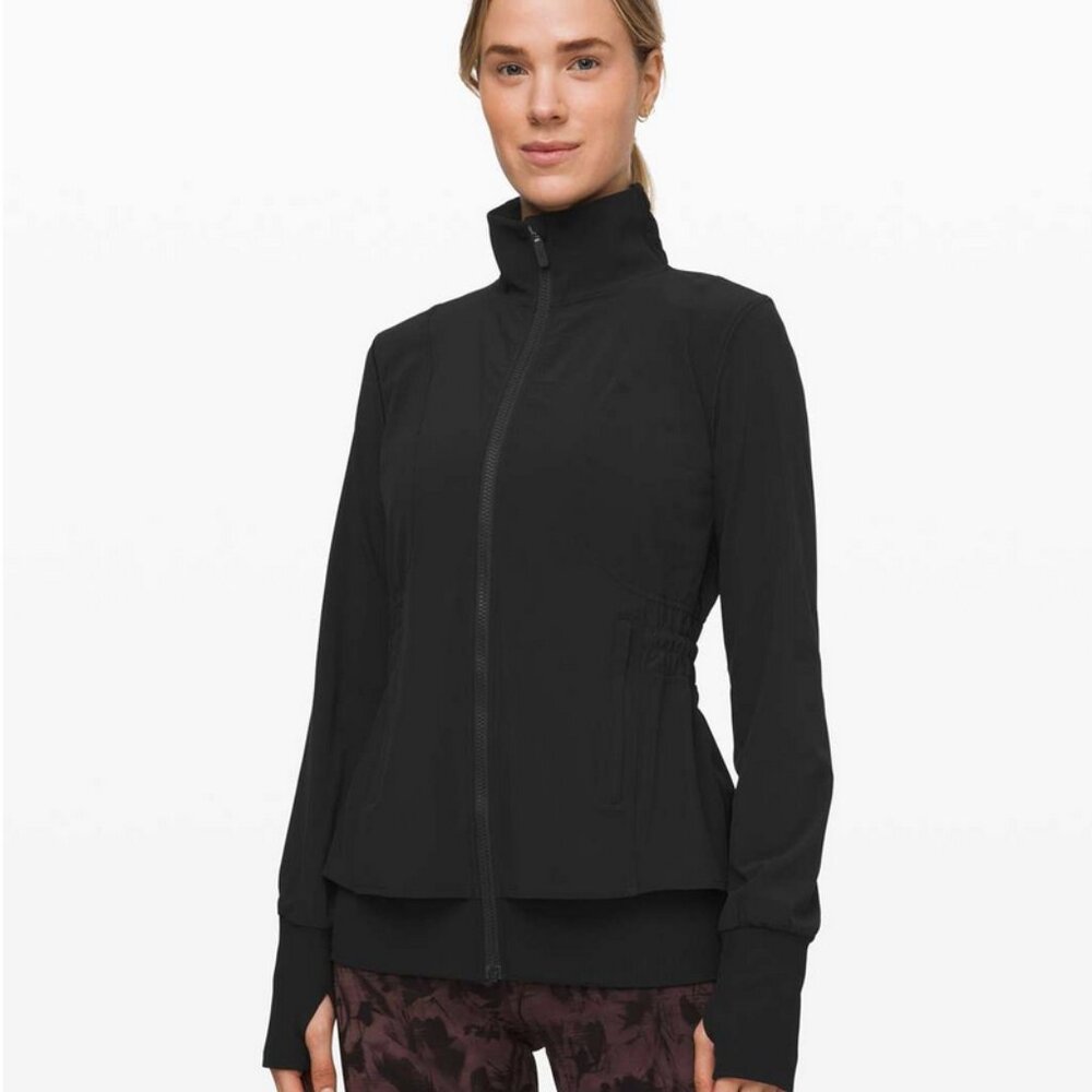 NWT New Lululemon Sights Seen Black Ribbed Layered Jacket Size 4 Small
